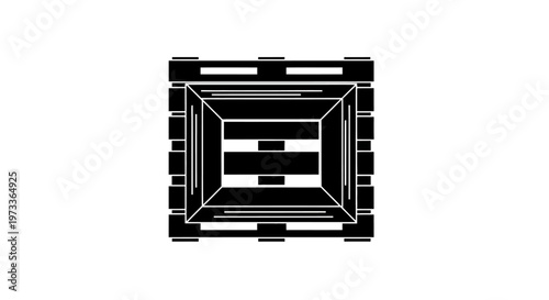Black and white square circuit board.