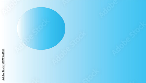 Glossy 3D blue Easter egg orb and shiny glass bubbles float on an abstract vector background with round geometric shapes for a modern web banner design template
