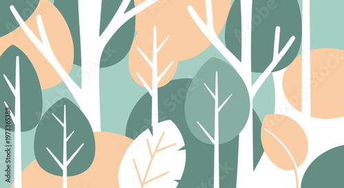 A calming, modern graphic design evokes growth and tranquility. Suitable for website backgrounds, social media content, or editorial pieces needing a 