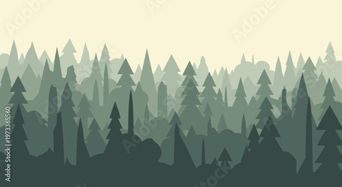 A calming and serene abstract landscape illustration evokes a sense of peace and tranquility, ideal for website design or marketing materials needing 