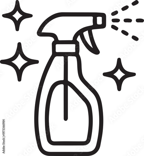 A spray bottle that emits a spray