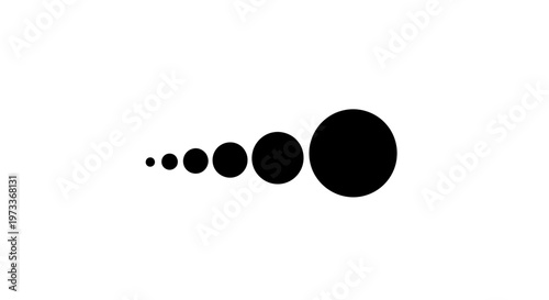 Black circles in a row sequence.