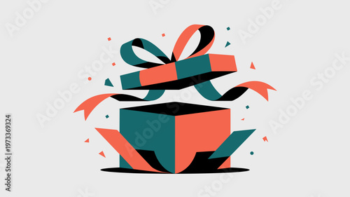 Vibrant coral gift box icon – Suitable for festive celebrations, retail discounts, or joyful giveaway graphics.