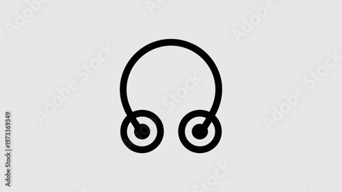 Geometric headphone stroke icon – Great for call center logos, gaming gear, or electronic music graphics.