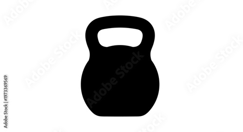 Black kettlebell fitness weight equipment.