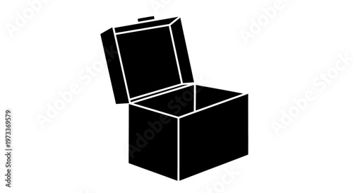 Black Box Opened Showing Empty Interior.