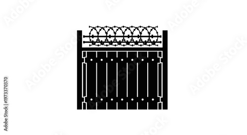 Black Metal Gate with Decorative Top.