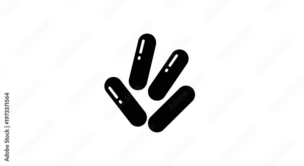 Obraz premium Black capsules on white background.