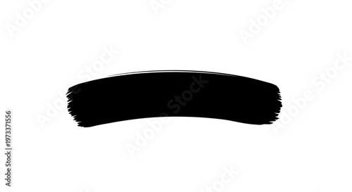 Black brush stroke mark isolated.