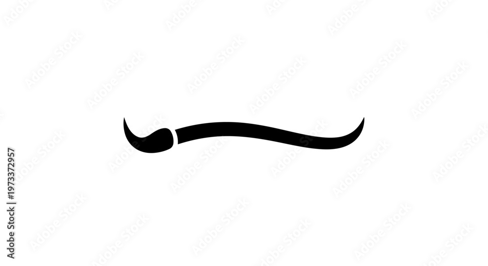 Fototapeta premium Black handlebar mustache facial hair style.