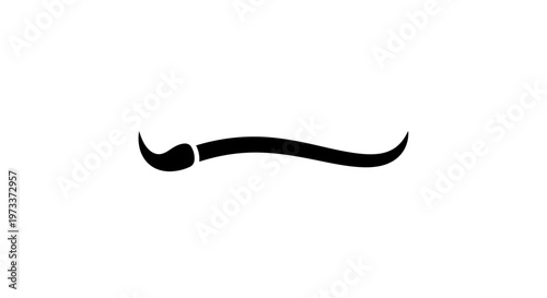 Black handlebar mustache facial hair style.