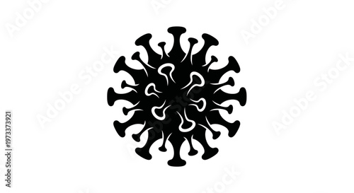 Black Covid 19 Virus Particle Illustration.