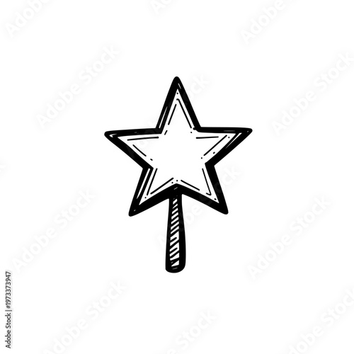 Quadro em tela Star tree topper icon logo design