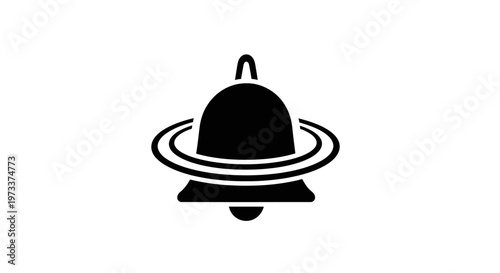 Black cloche bell with ring.