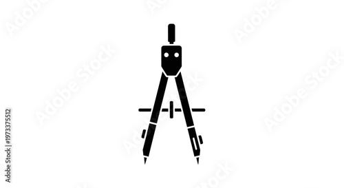Black compass drawing tool instrument.