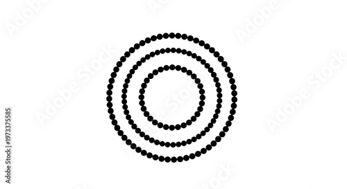 Black dotted concentric circle design.
