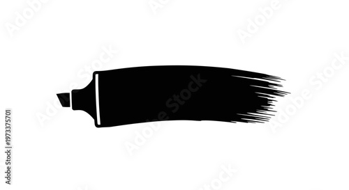 Black paint brush stroke art supply.