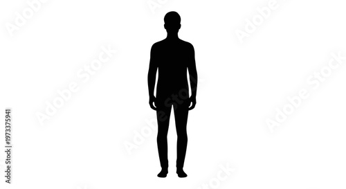 Black Silhouette of Adult Male Human.
