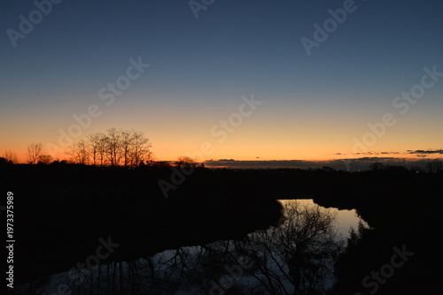 The beautiful sky and river before dawn