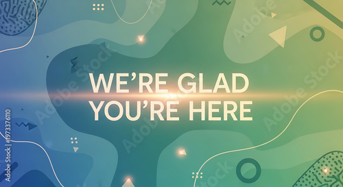 Welcome message, abstract background, colorful gradient, business greeting