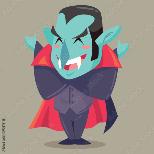 Cute dracula vampire cartoon vector illustration