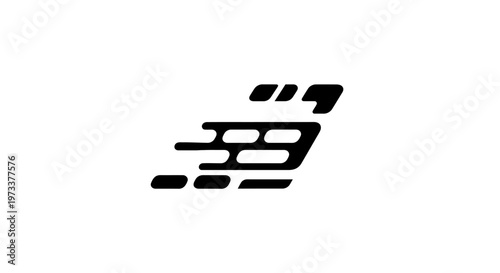 Black speed lines abstract motion logo.