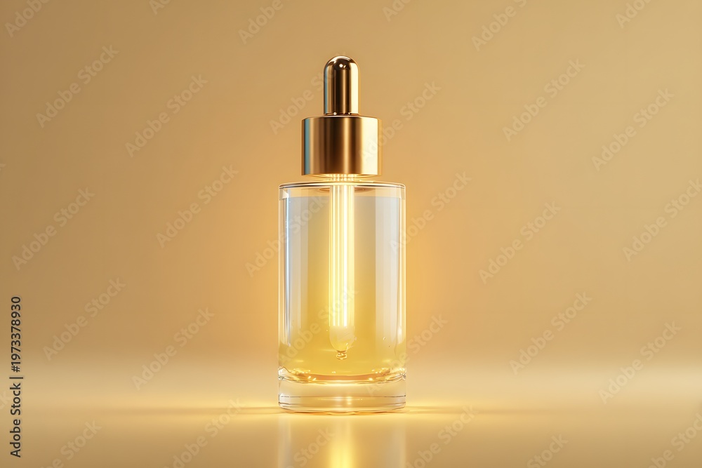 Naklejka premium Serum bottle with hydration concept and soft glow