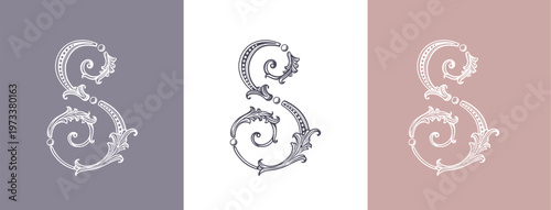 Logo monogram letter S in refined ornamental style. Clean elegant logotype for personal brand, business and corporate identity.