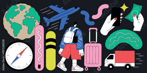 Modern city wall art featuring a seamless graffiti pattern with music and fashion symbols in a cartoon vector illustration style.