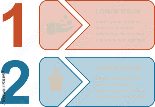 Comparison of two graphical user interface elements with directional arrows