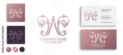 Logo monogram letter W in refined ornamental style. Clean elegant logotype for personal brand, business and corporate identity.