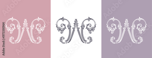 Logo monogram letter W in refined ornamental style. Clean elegant logotype for personal brand, business and corporate identity.