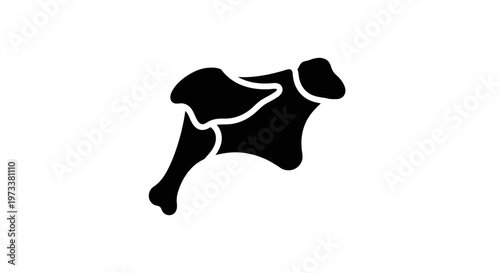 Black silhouette of a running dog.
