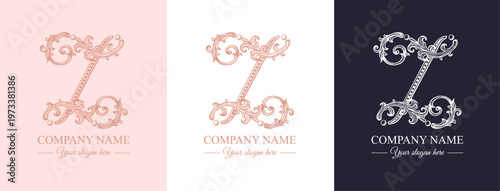 Logo monogram letter Z in refined ornamental style. Clean elegant logotype for personal brand, business and corporate identity.
