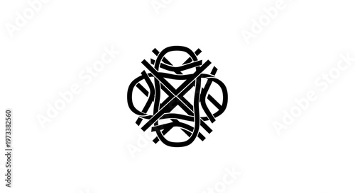 Black geometric symbol design element icon.