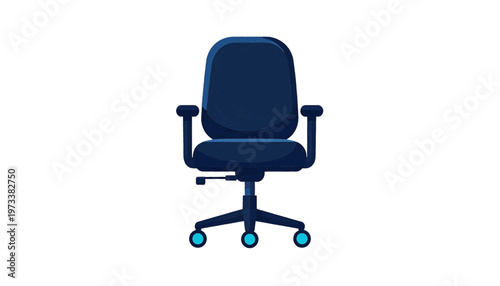 Office chair with wheels representing workplace furniture and ergonomic seating in modern office vector