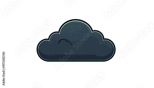 Black cloud icon representing overcast weather condition and cloudy sky forecast symbol design vector