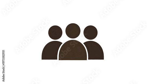 Group of people icon representing community teamwork and social connection in simple flat design style vector