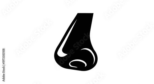 Black nose profile view illustration.