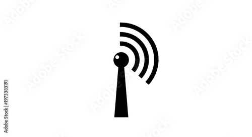 Black WiFi Signal Icon Symbol.