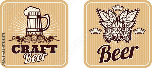 Vintage style logos for craft beer and beer industry branding