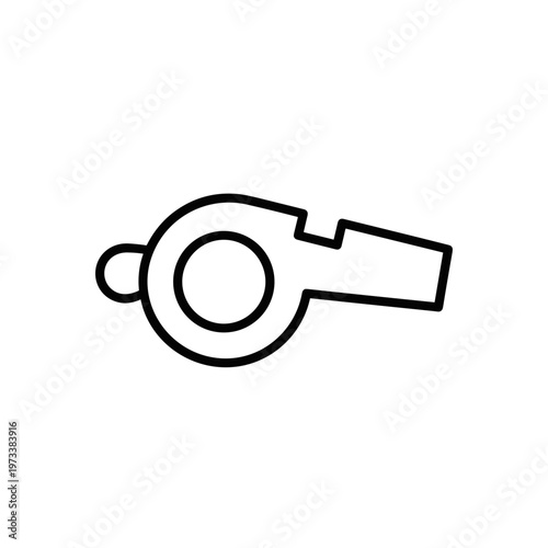 Line drawing of a sports referee whistle in minimal style  