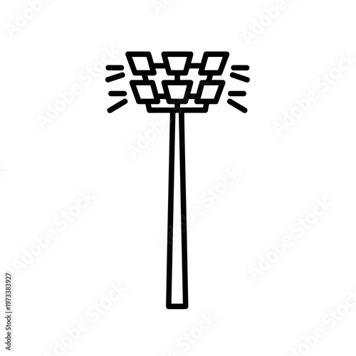 Sports stadium floodlight in minimalist line design  