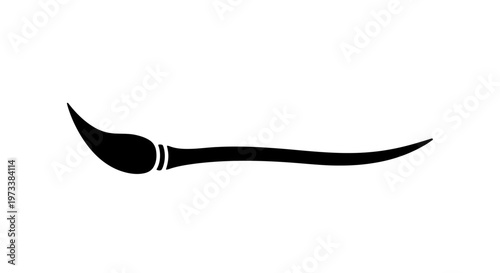 Black paint brush with silver ferrule.