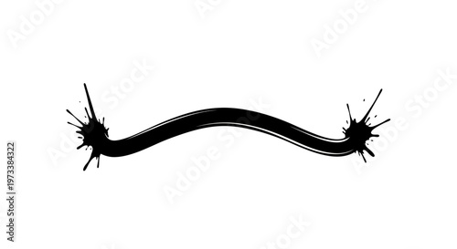 Black Worm with Spiky Ends Isolated.