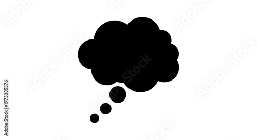 Black thought bubble icon symbol.