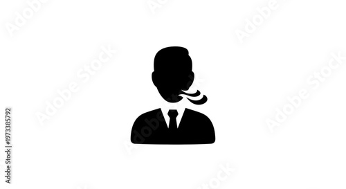 Businessman silhouette smoking a pipe.