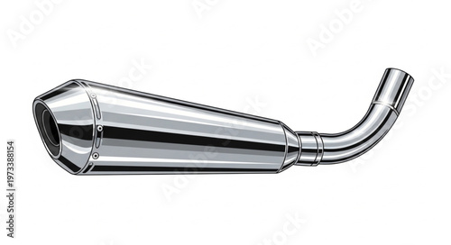 Shiny Chrome Motorcycle Exhaust Pipe for Enhanced Performance.
