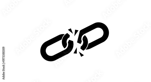 Broken Chain Link Closeup.