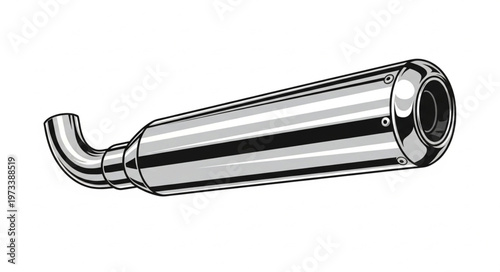 Chrome Motorcycle Exhaust Pipe - A Sleek and Powerful Upgrade.